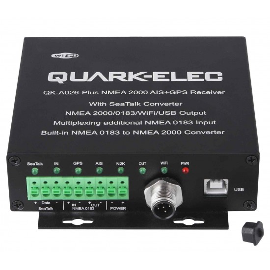 QK-A026-plus NMEA 2000 AIS Receiver with NMEA Multiplexer + N2K Converter + WiFi + GPS
